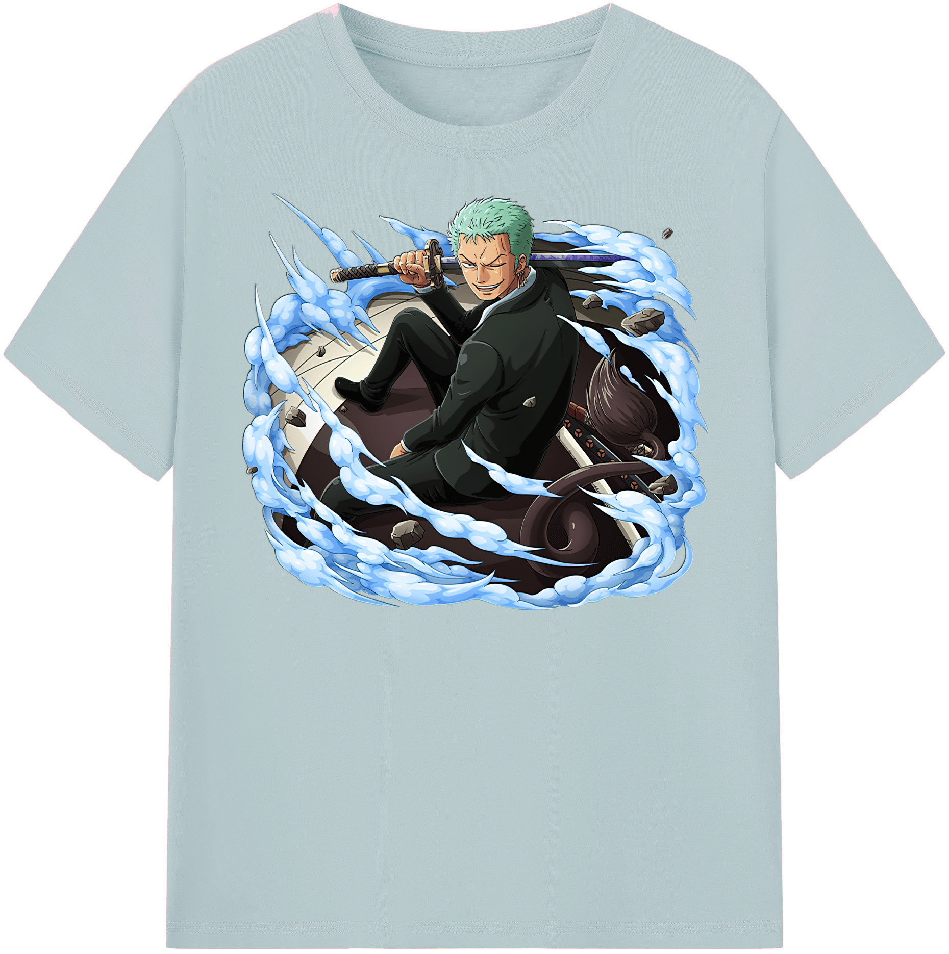 ワンピース ロロノア・ゾロ ONE PIECE Roronoa Zoro 綿100％半袖Tシャツ（フロントプリント）